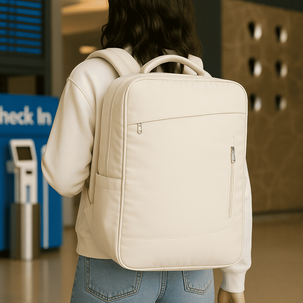 Sac à dos cabine Format EasyJet beige avec port USB – Cabinlow™