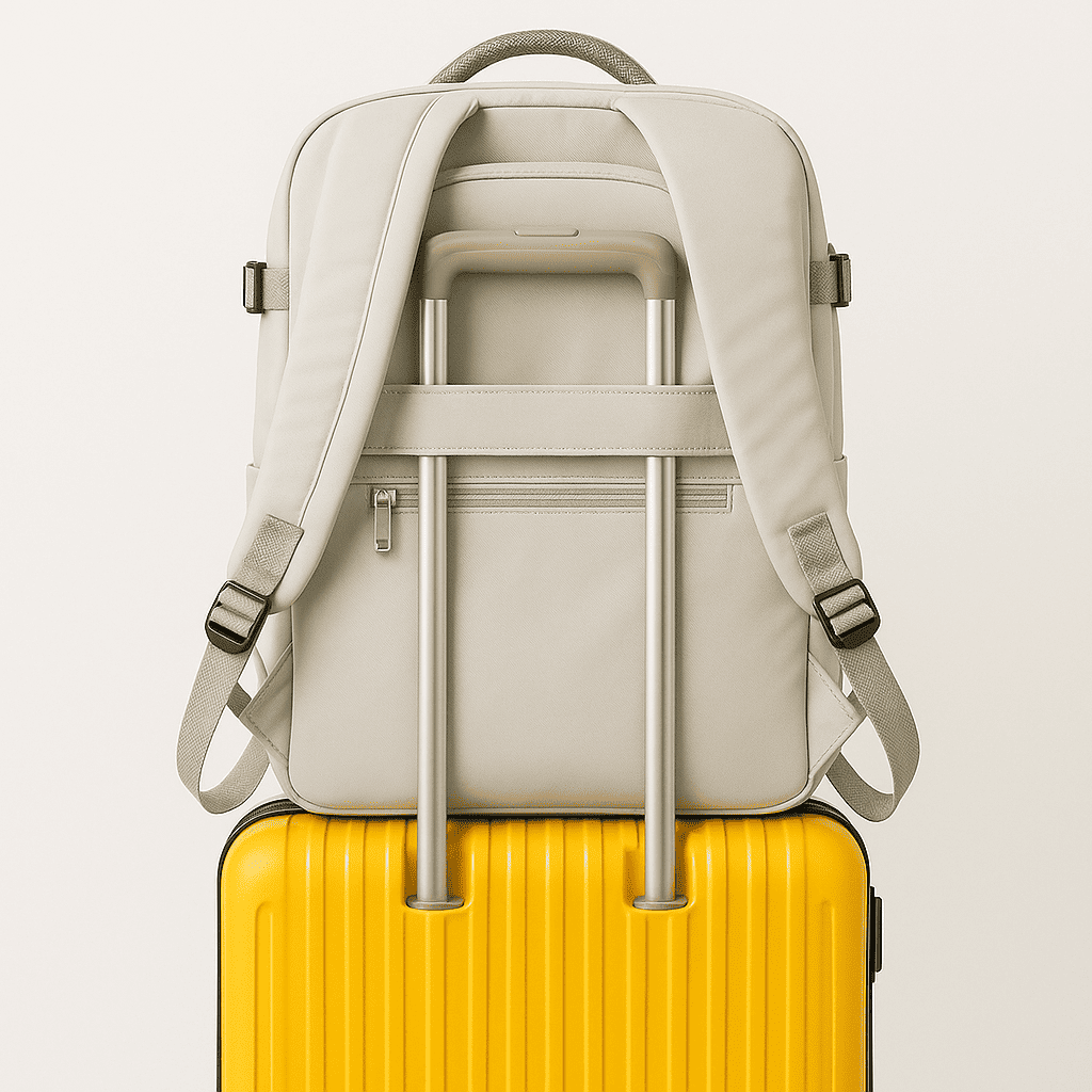 Sac à dos cabine beige 25L ouverture valise – Format Ryanair, low cost – Cabinlow™