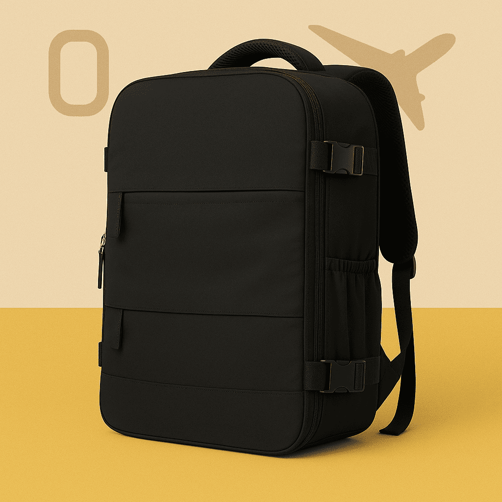 Sac à dos cabine noir - compartiment chaussures – Format Ryanair, low cost – Cabinlow™