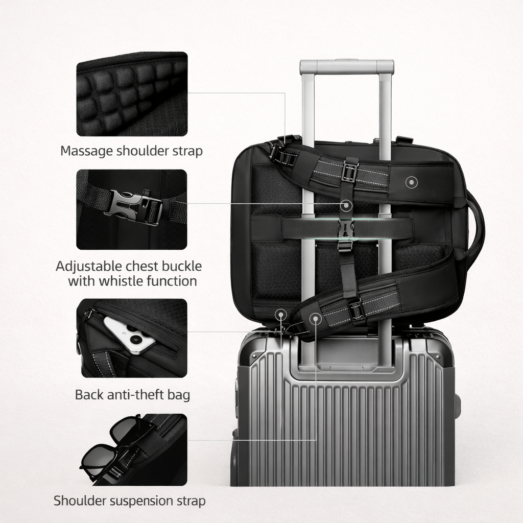 Black Vacuum Compression 40L Underseat Backpack 45×36×20