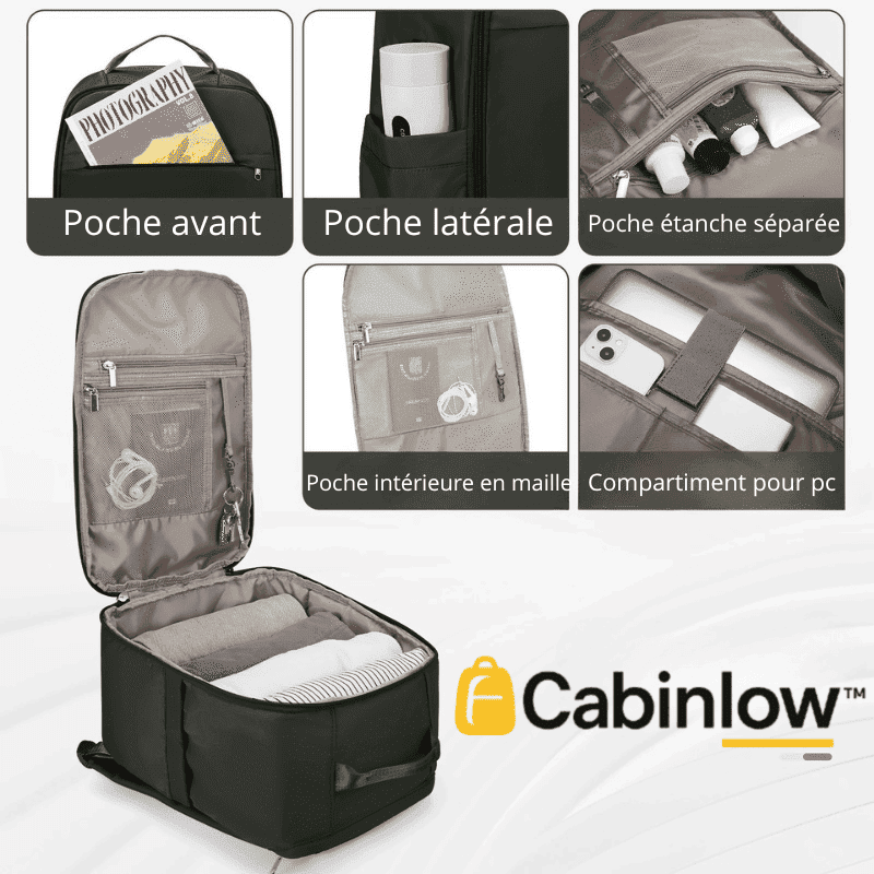 Sac à dos cabine Format EasyJet grande capacité pour femme – Cabinlow™