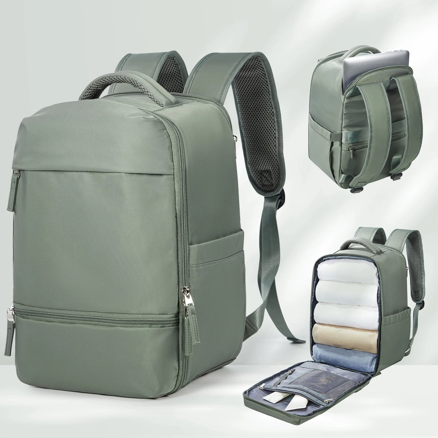 Sac à dos cabine vert pour femme – Format Ryanair, low cost – Cabinlow™