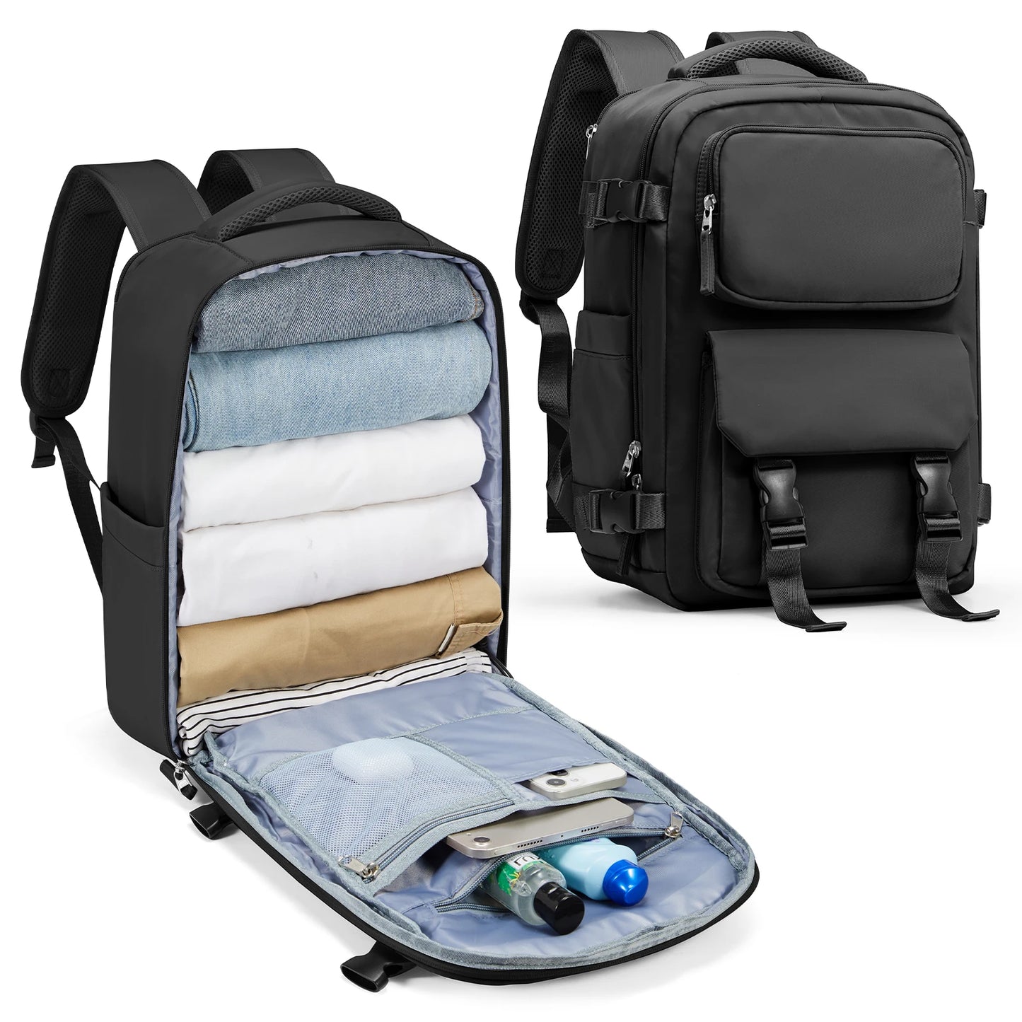 Sac à dos cabine noir casual – Format Ryanair, low cost – Cabinlow™