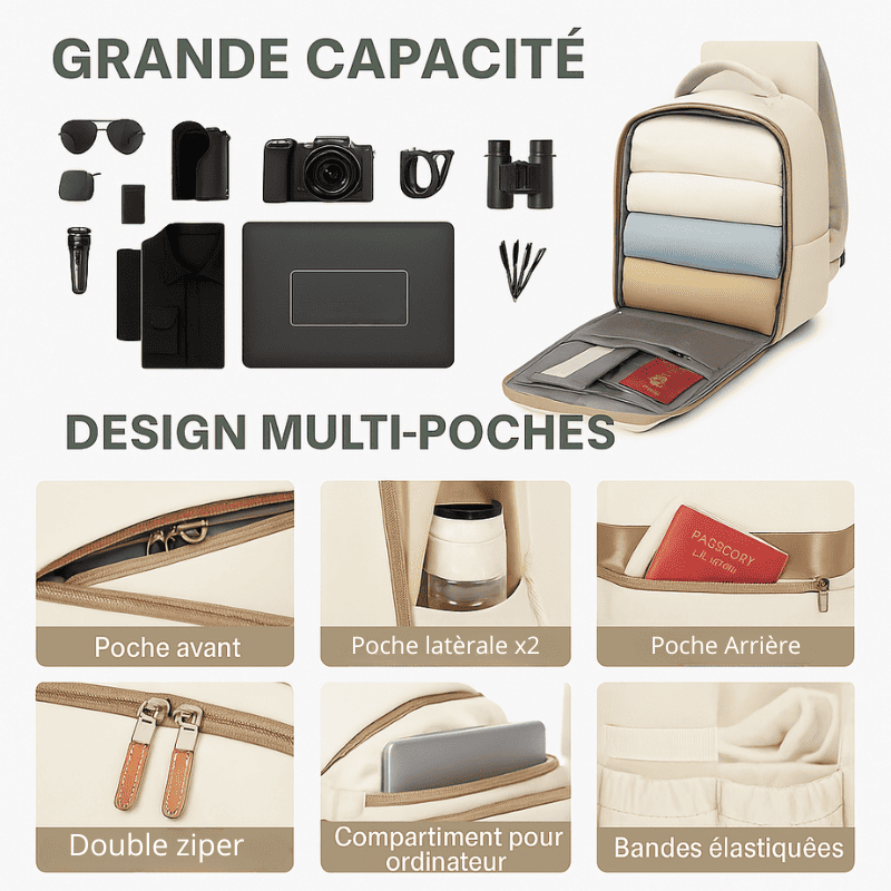 Sac à dos cabine vert pour femme – Format Ryanair, low cost – Cabinlow™
