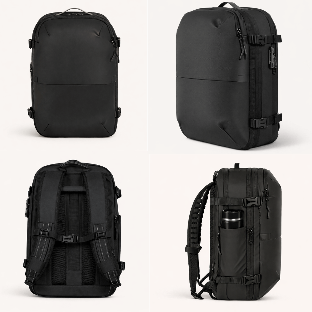 Black Vacuum Compression 55L Cabin Backpack overhead  Airline