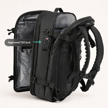 Black Vacuum Compression 55L Cabin Backpack overhead  Airline