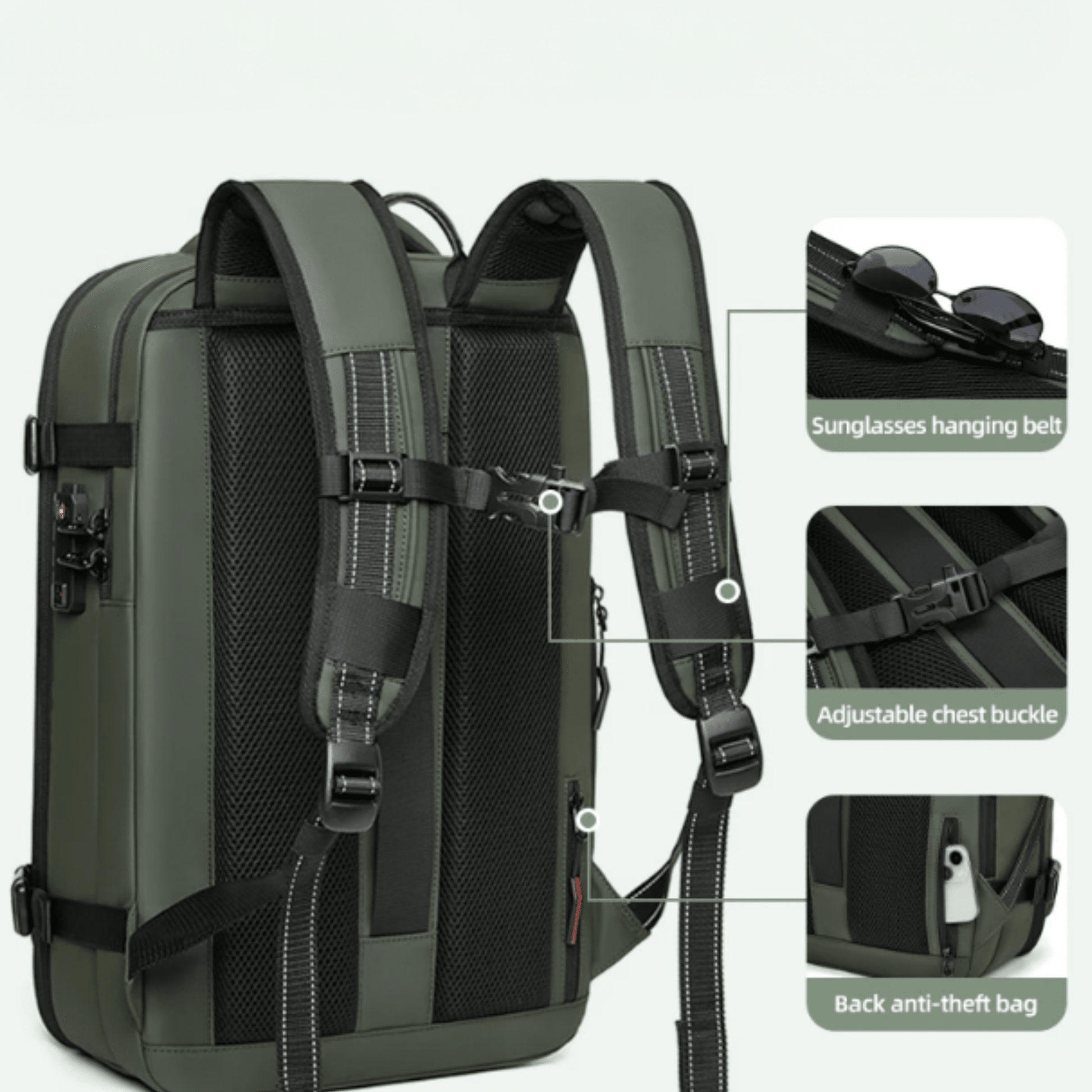 56x45x25 cabin bag lightweight | Vacuum Compression 55L - 