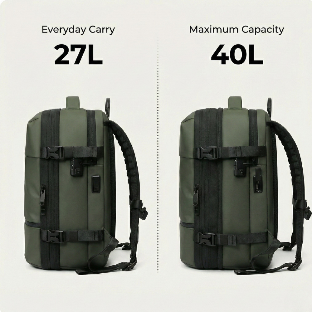 Green Vacuum Compression 40L Underseat Backpack 45×36×20