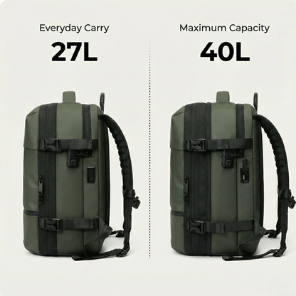Green Vacuum Compression 40L Underseat Backpack 45×36×20