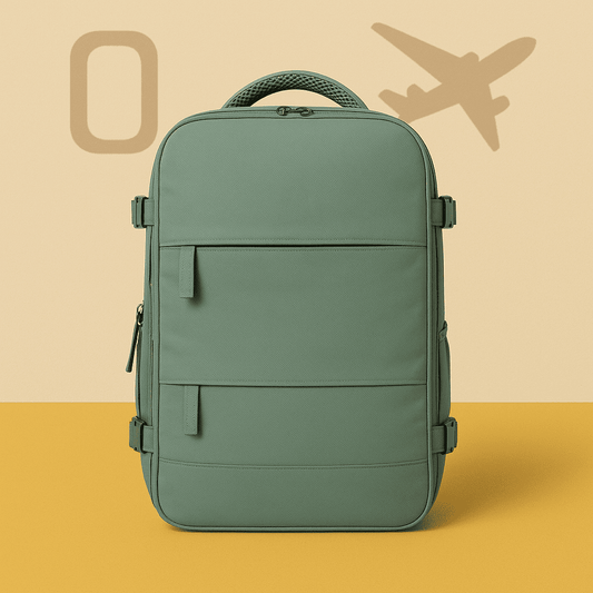 Sac à dos cabine vert - compartiment chaussures – Format Ryanair, low cost – Cabinlow™