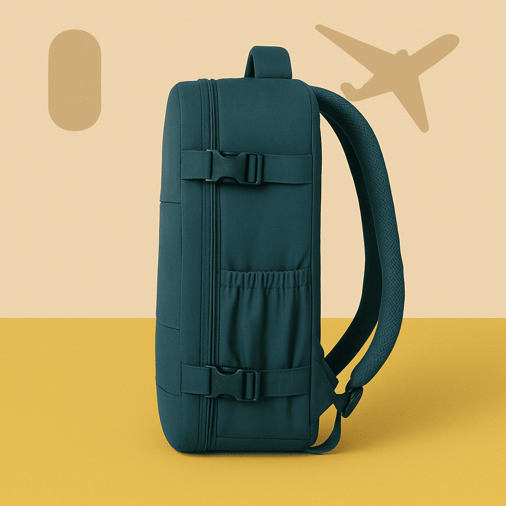 Sac à dos cabine bleu - compartiment chaussures – Format Ryanair, low cost – Cabinlow™