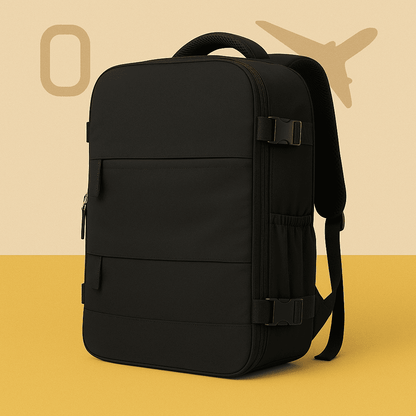 Sac à dos cabine noir - compartiment chaussures – Format Ryanair, low cost – Cabinlow™
