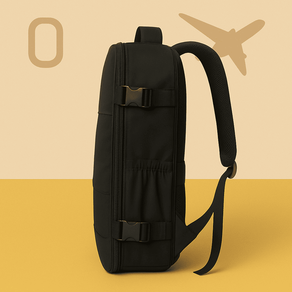 Sac à dos cabine noir - compartiment chaussures – Format Ryanair, low cost – Cabinlow™