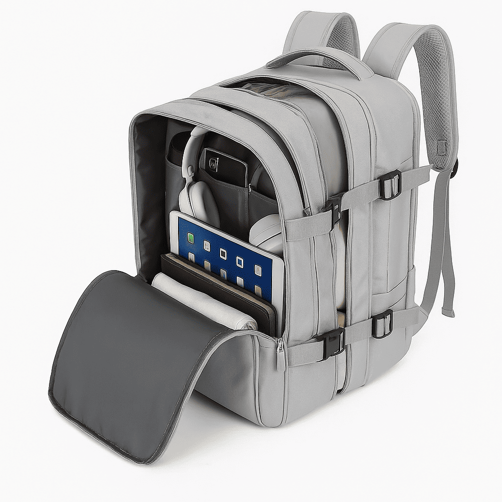 Sac à dos cabine 36L Format EasyJet Gris extensible et imperméable – Cabinlow™