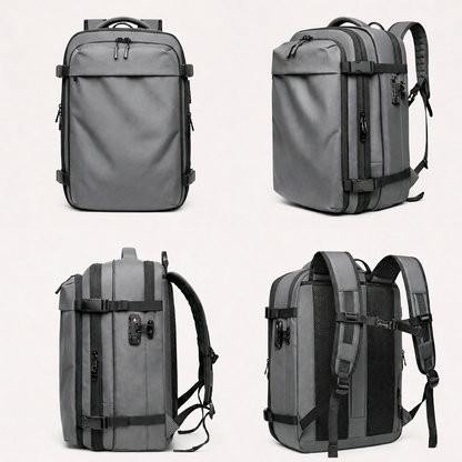 Grey Expandable Vacuum Compression Backpack 56 × 45 × 25 cm