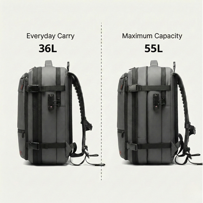 Grey Expandable Vacuum Compression Backpack 56 × 45 × 25 cm