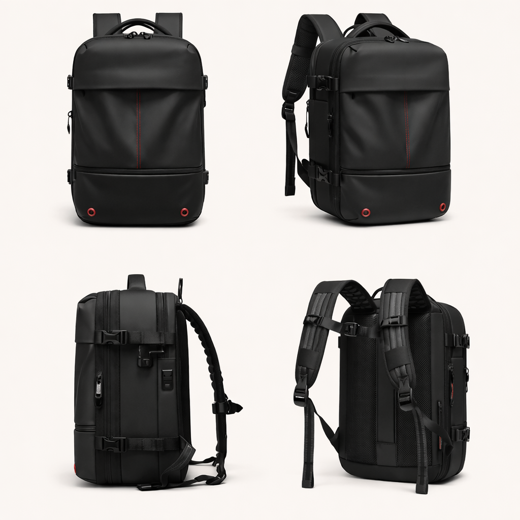 Black Vacuum Compression 40L Underseat Backpack 45×36×20