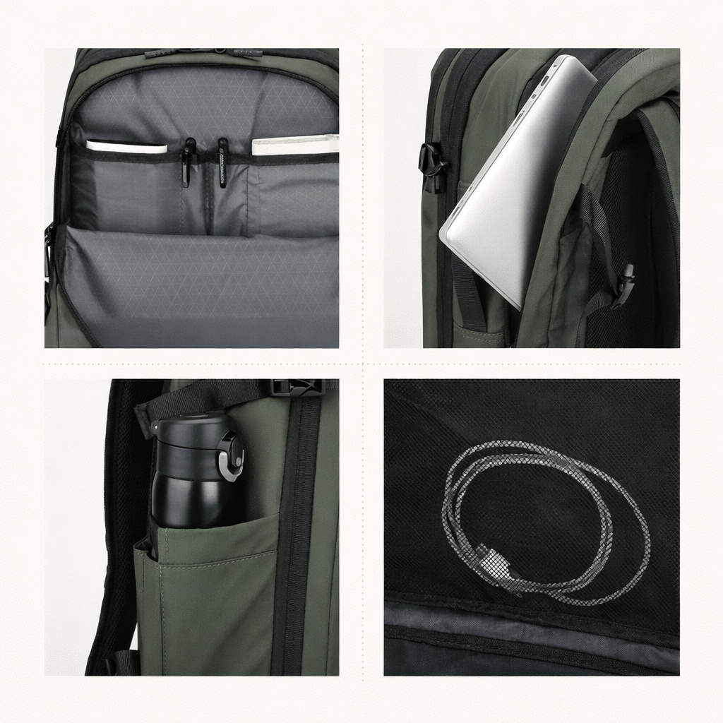 Green Vacuum Compression 40L Cabin Backpack Carry-On Airline