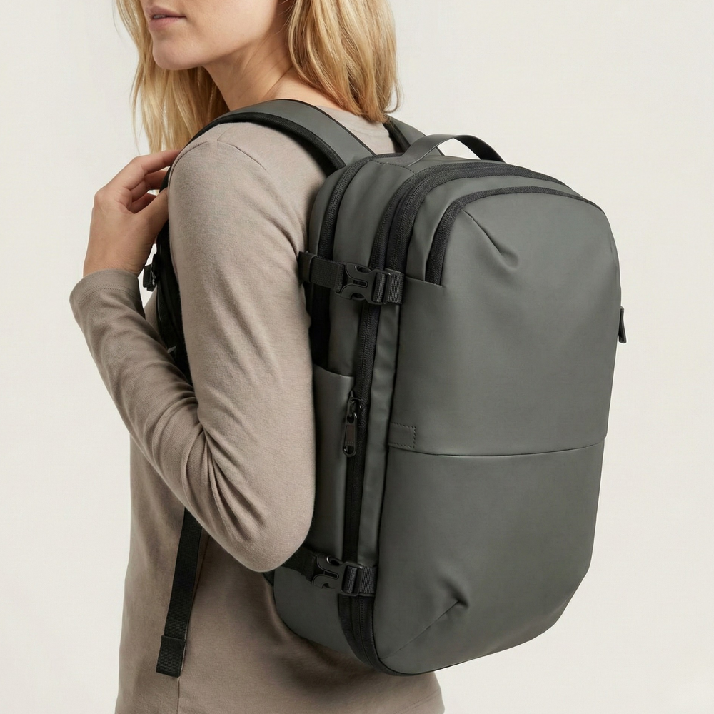 Grey Vacuum Compression 55L Cabin Backpack overhead  Airline