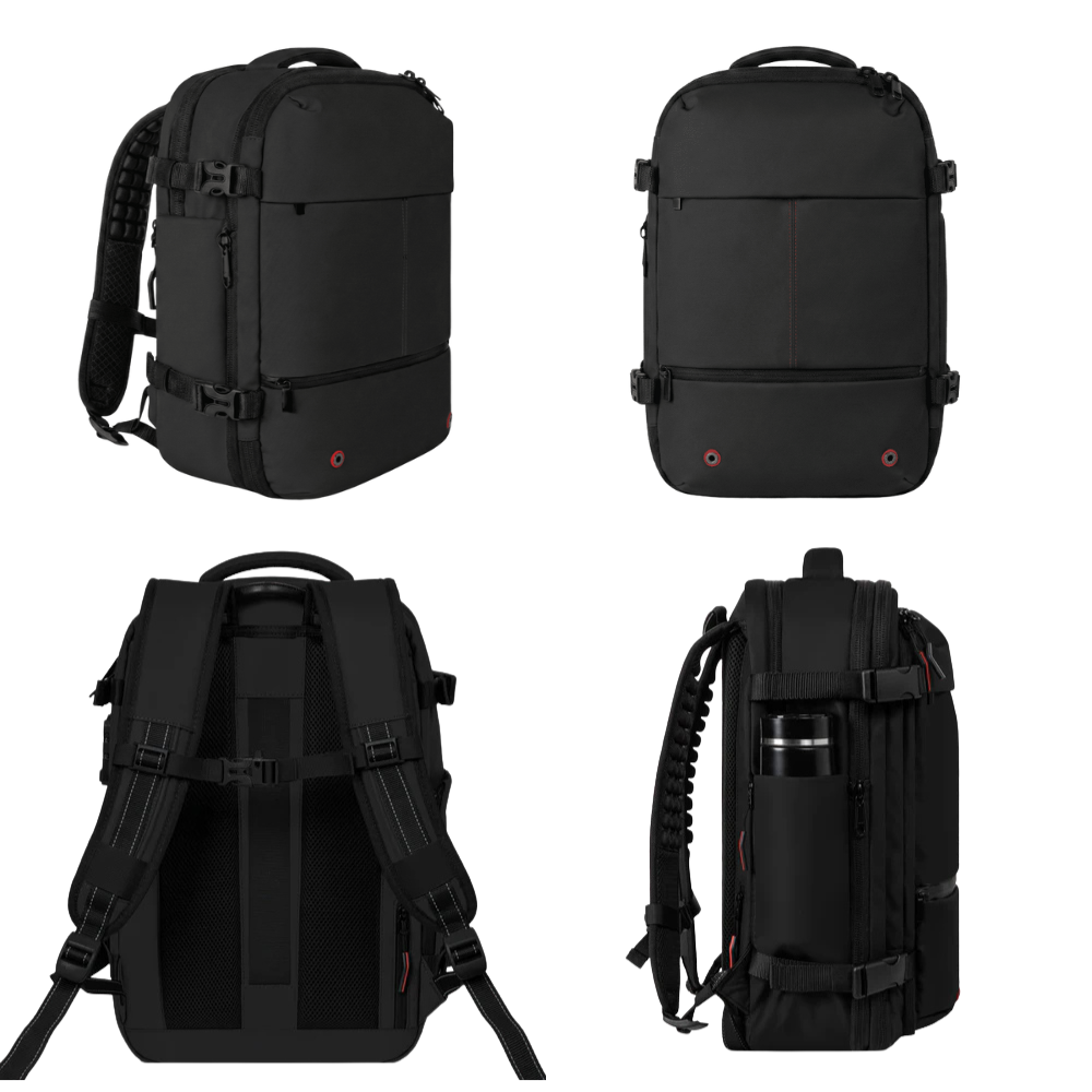 Black Vacuum Compression 55L Cabin Backpack Carry-On Airline