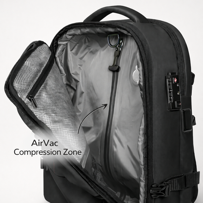 Black Vacuum Compression 55L Cabin Backpack Carry-On Airline