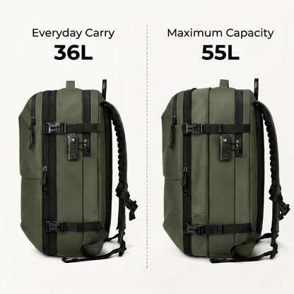 Green Vacuum Compression 55L Cabin Backpack overhead  Airline