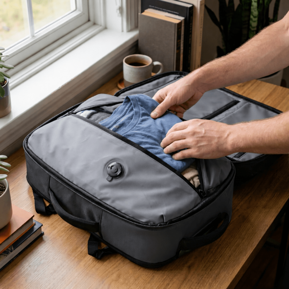 Ryanair compatible cabin bag 55x40x20 | Vacuum Compression 55L - 