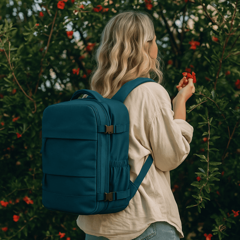 Sac à dos cabine bleu - compartiment chaussures – Format Ryanair, low cost – Cabinlow™