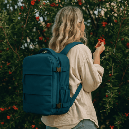 Sac à dos cabine bleu - compartiment chaussures – Format Ryanair, low cost – Cabinlow™